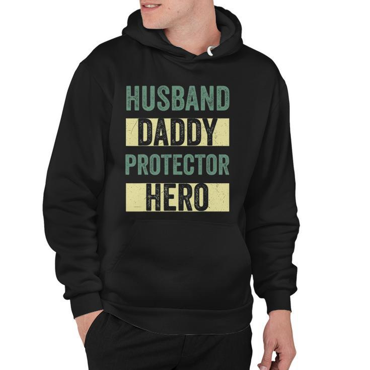Husband Daddy Protector Hero Fathers Day Tee For Dad Wife Hoodie