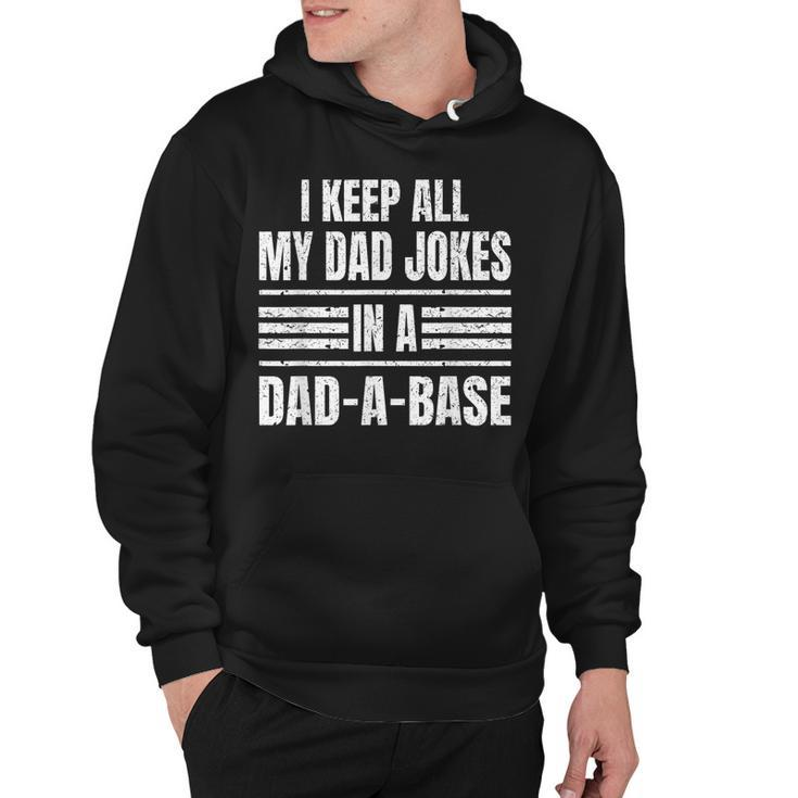 I Keep All My Dad Jokes In A Dad-A-Base Vintage Fathers Day  Hoodie
