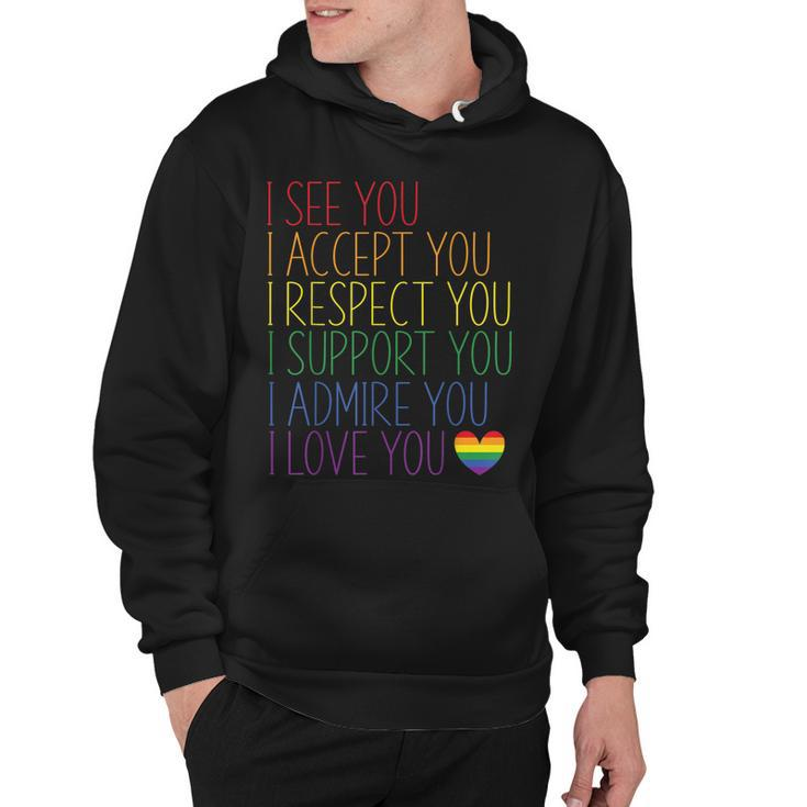 I See Accept Respect Support Admire Love You Lgbtq  V2 Hoodie
