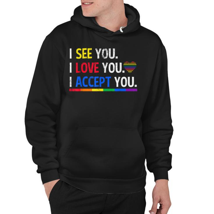 I See I Love You I Accept You Lgbtq Ally Gay Pride  Hoodie