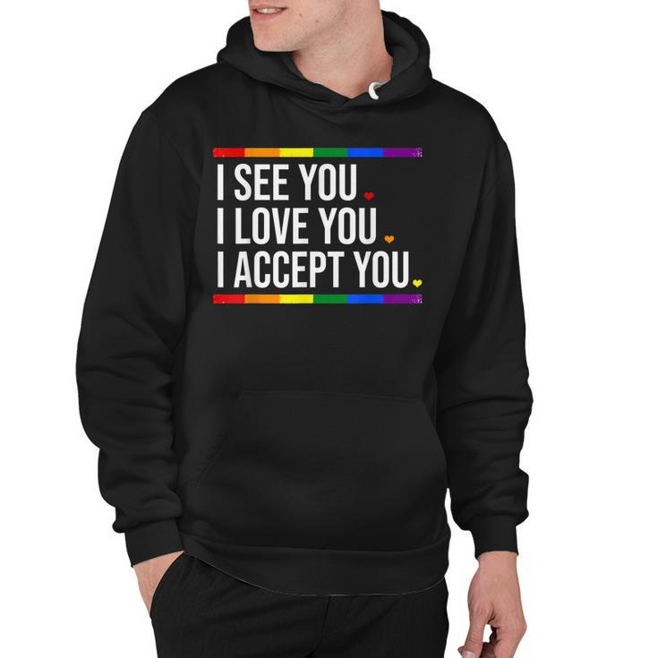I See You I Love You I Accept You - Lgbt Pride Rainbow Gay  Hoodie