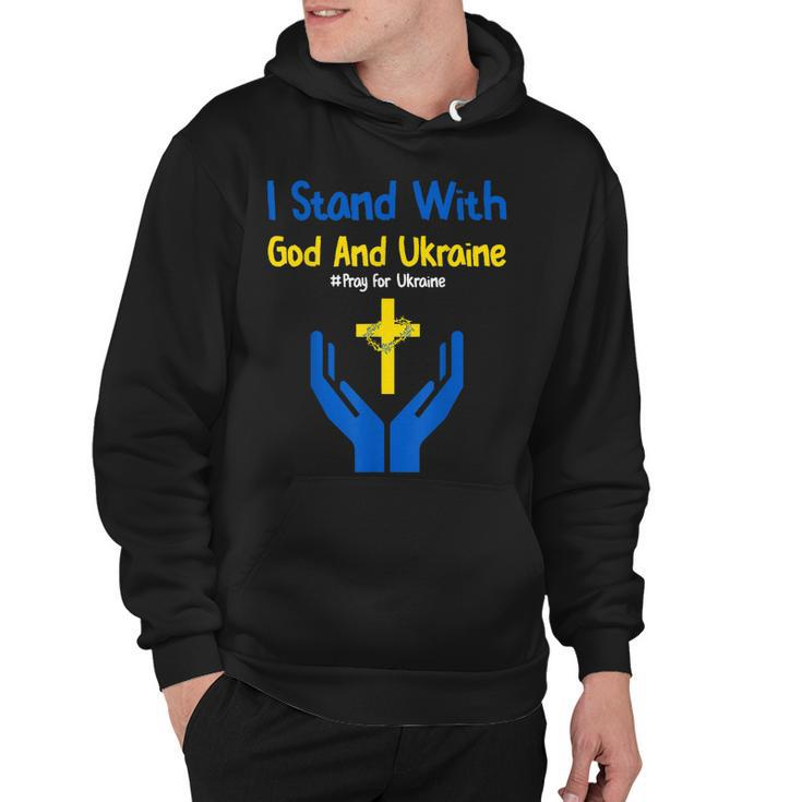 I Stand With God And Ukraine Christian Cross Faith Christ  Hoodie
