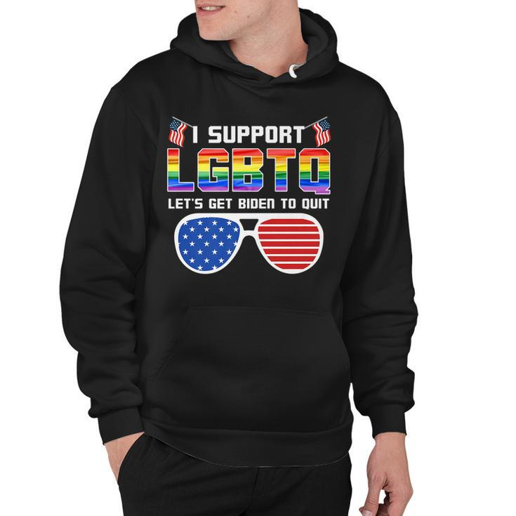I Support Lgbtq Lets Get Biden To Quit Funny Political   Hoodie