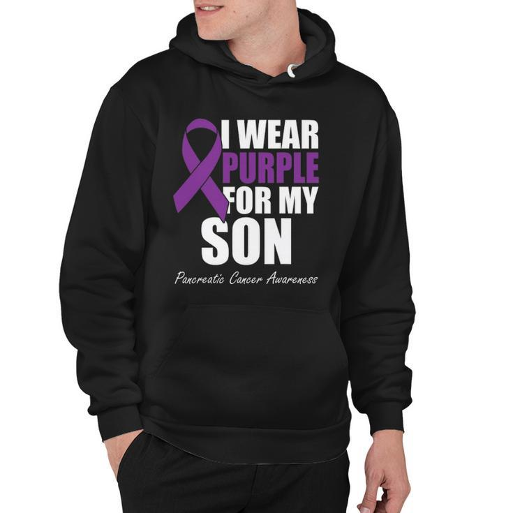 I Wear Purple For My Son Pancreatic Cancer Awareness Hoodie