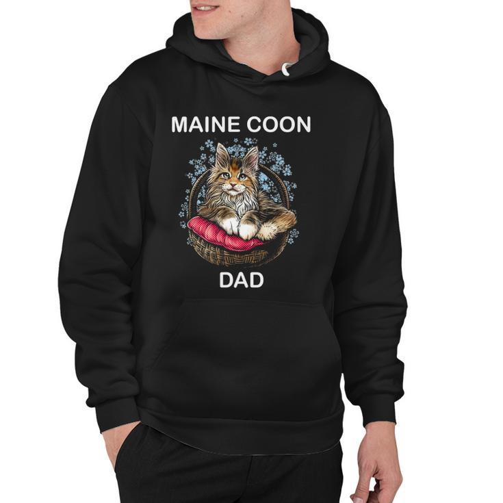Illustration Art Of Maine Coon Cat For Mens Dad Daddy Father Hoodie