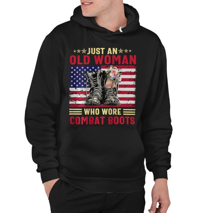 Just An Old Woman Who Wore Combat Boots T-Shirt Hoodie