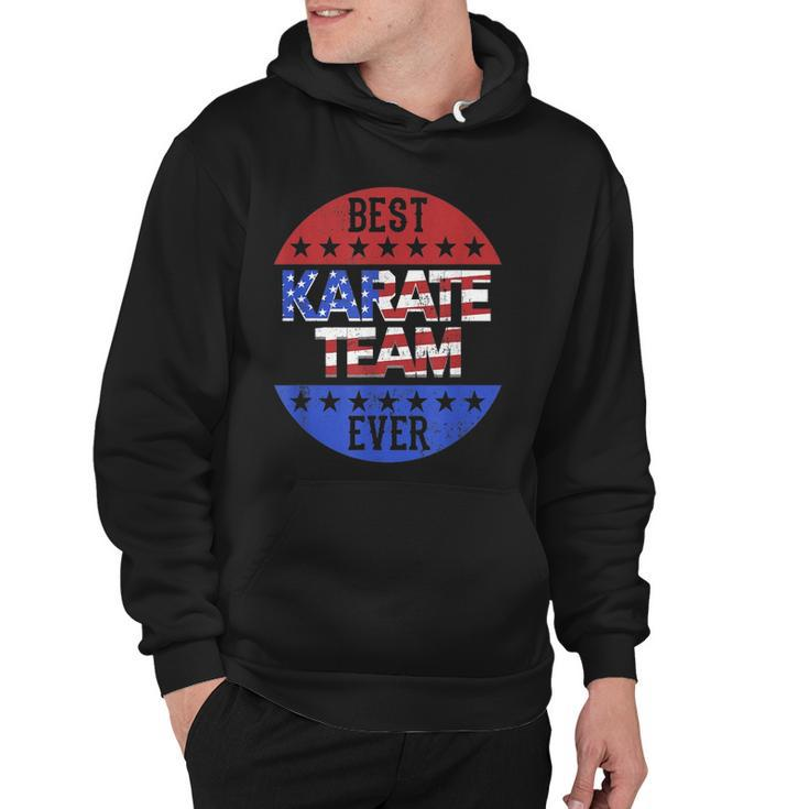 Karate Team Independence Day Patriotic Karateka Usa Flag Hoodie