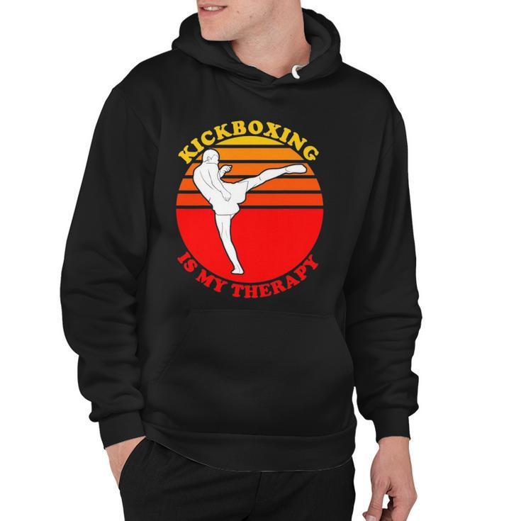 Kickboxing Is My Therapy Funny Kickboxing Hoodie