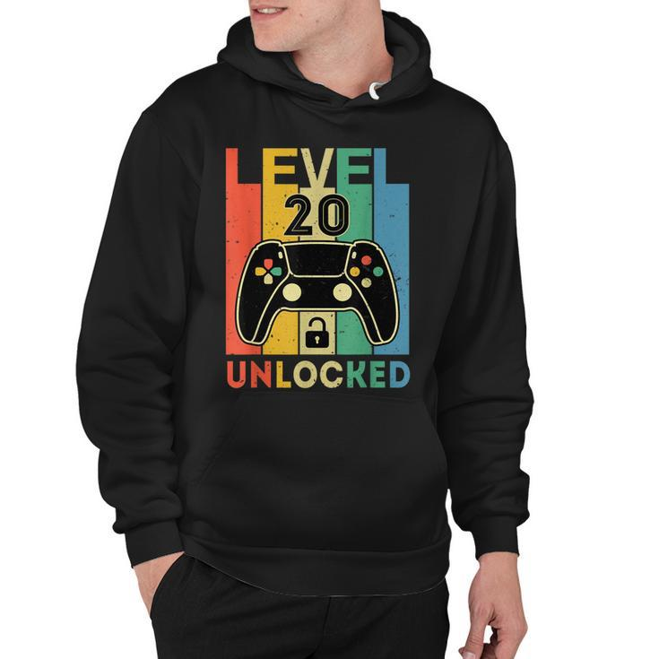 Level 20 Unlocked Retro Vintage Video Gamer 20Th Birthday  Hoodie