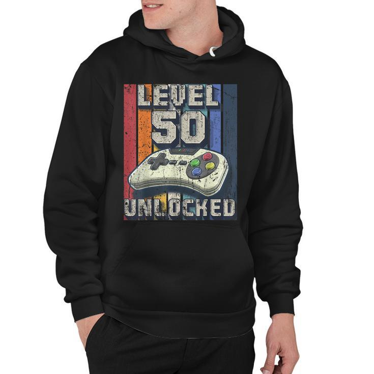 Level 50 Unlocked Video Game 50Th Birthday Gamer Boys  Hoodie