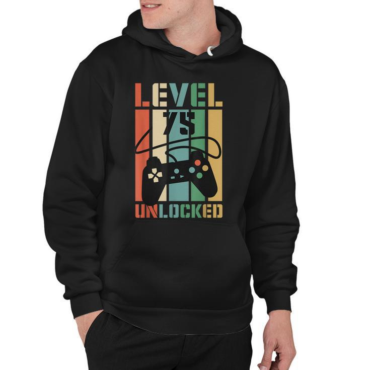 Level 75 Unlocked Funny Video Game 75Th Birthday Gamer Party  Hoodie