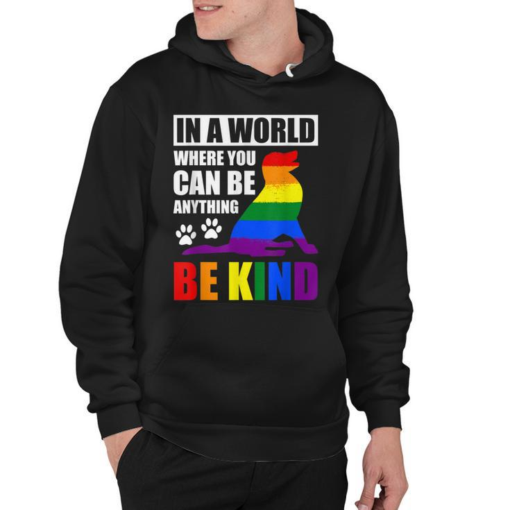 Lgbt Gay Pride In A World Where You Can Be Anything Be Kind  V3 Hoodie