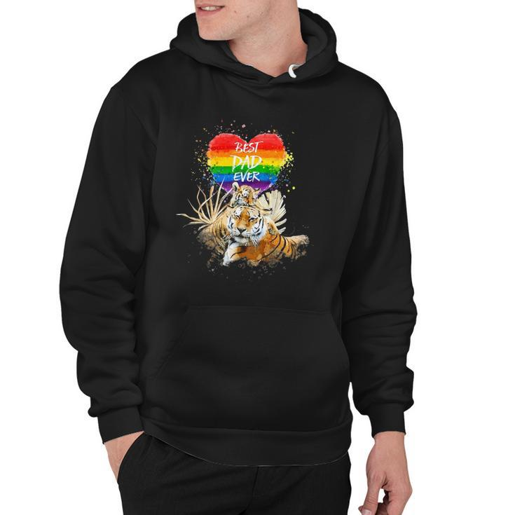 Lgbt Pride Daddy Tiger Rainbow Best Dad Ever Fathers Day Hoodie