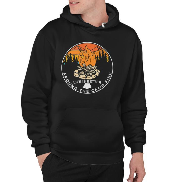 Life Is Around The Campfire Funny Sayings Graphic Plus Size Hoodie