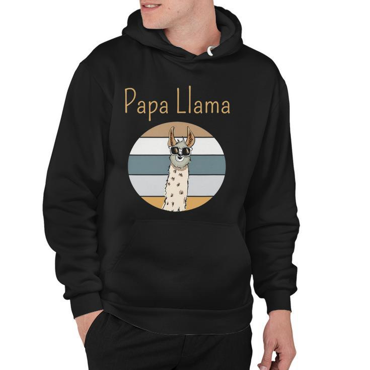 Llama Dad Matching Papa Alpaca Lover Fathers Day Gift Hoodie