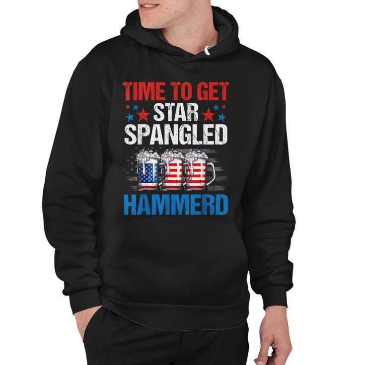 Mb35 Time To Get Star Spangled Hammered 4Th July Beer Lover  Hoodie