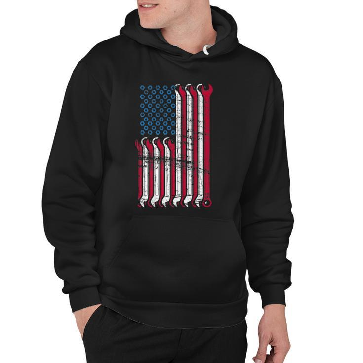Mechanic American Flag Combination Wrenches Gift Hoodie