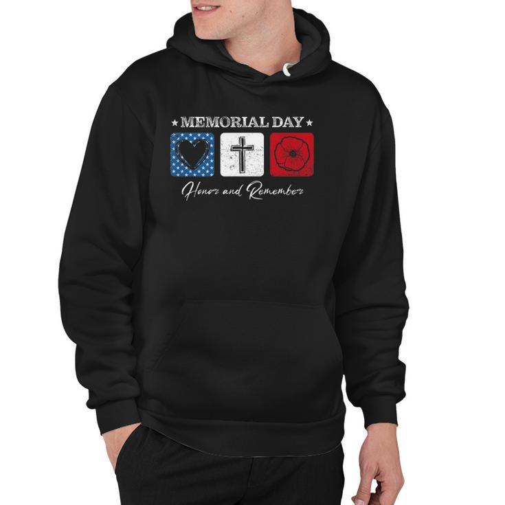 Memorial Day 2022 Veterans Day Usa Flag Red Poppy Honor Hoodie