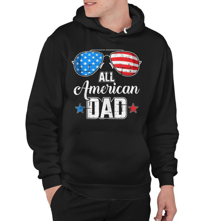 Mens All American Dad Us Flag Sunglasses For Matching 4Th Of July  Hoodie