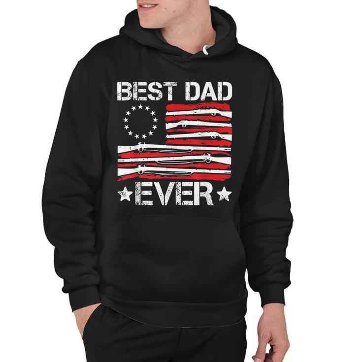 Mens Best Dad Ever Gun Rights American Flag Daddy 4Th Of July  Hoodie