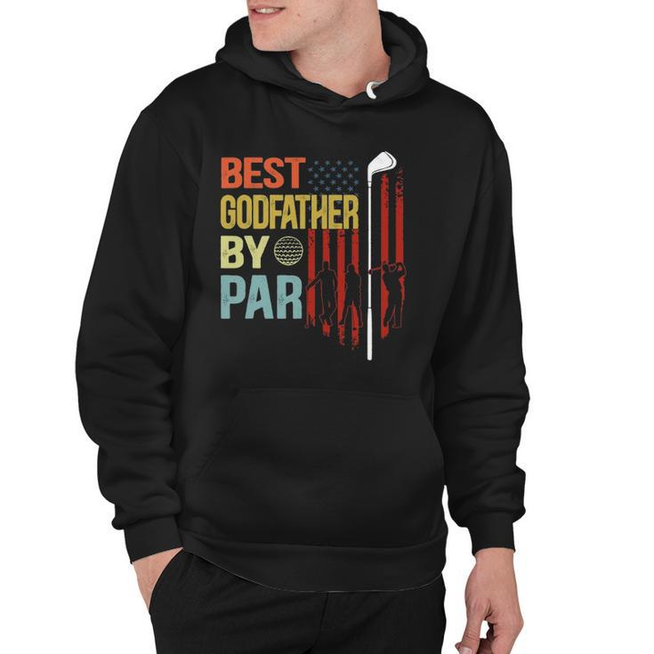 Mens Best Godfather By Par Flag  Fathers Day Golfing Hoodie