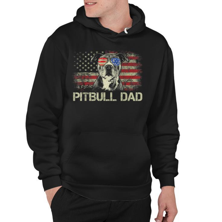 Mens Best Pitbull Dad Ever Patriotic American Flag 4Th Of July V2V3 Hoodie