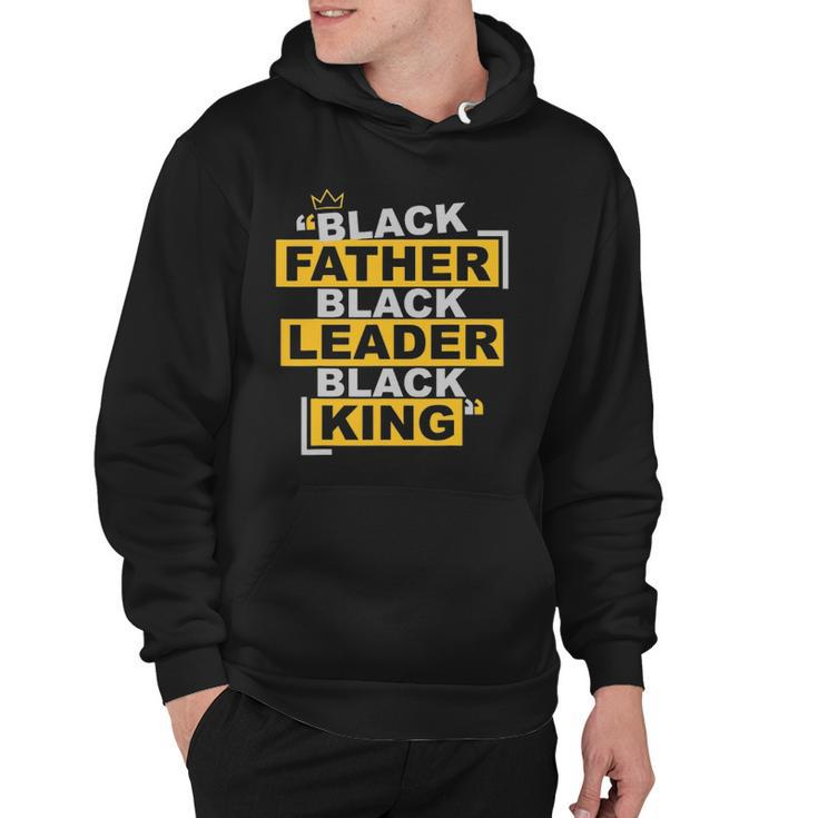 Mens Black Father Black Leader Black King African American Pride Hoodie