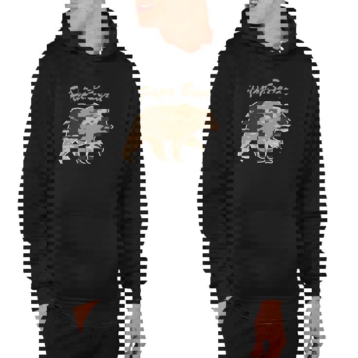 Mens Camouflage Daddy Bear Family Camo Hunting - Papa Bear Hoodie