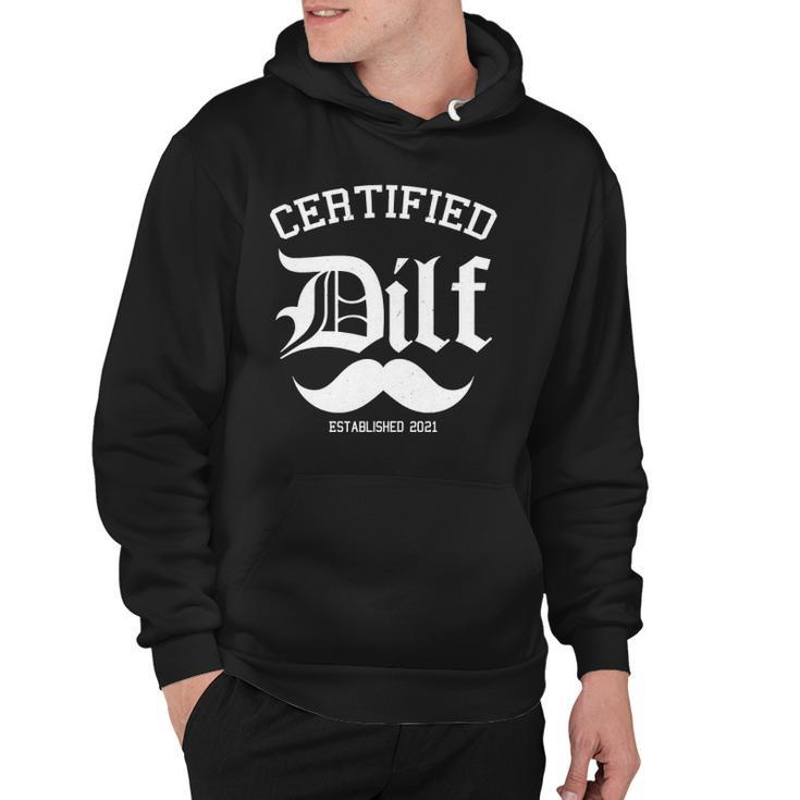 Mens Certified Dilf Funny Pregnancy Announcement For Fathers  Hoodie