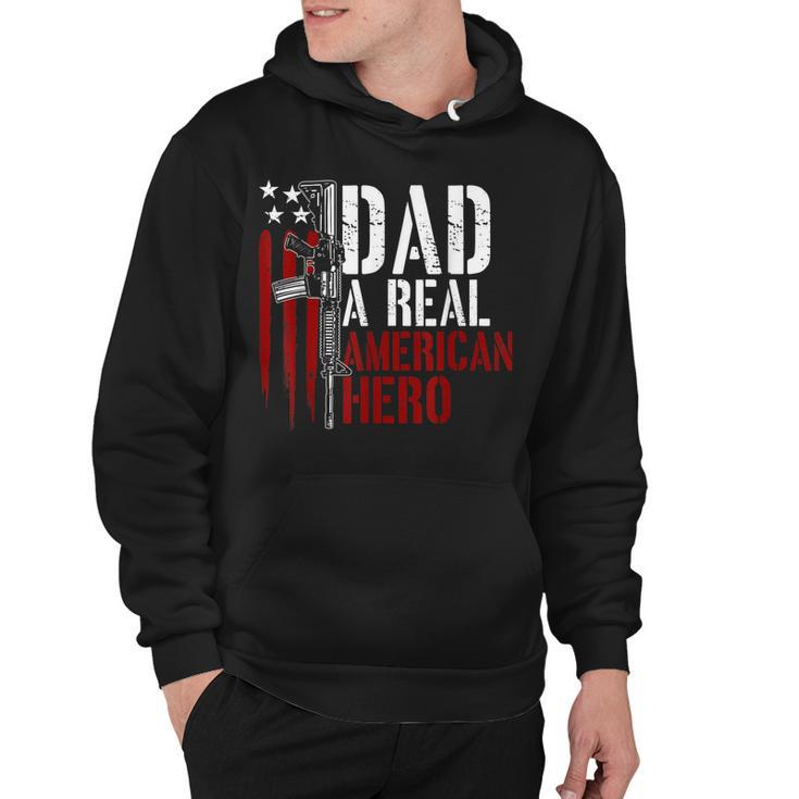 Mens Dad A Real American Hero Daddy Gun Rights Ar-15 4Th Of July  Hoodie