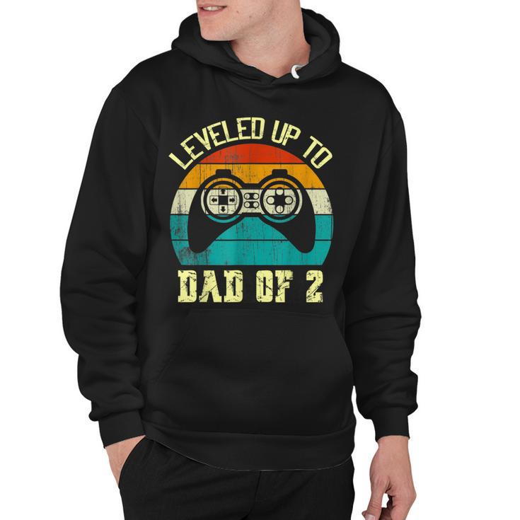 Mens Daddy Again Leveled Up To Dad Of 2 Dad  V2 Hoodie