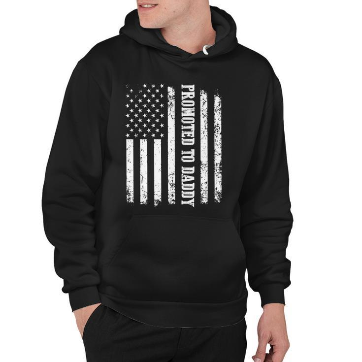 Mens First Time Dad Usa Flag  Promoted To Daddy Hoodie