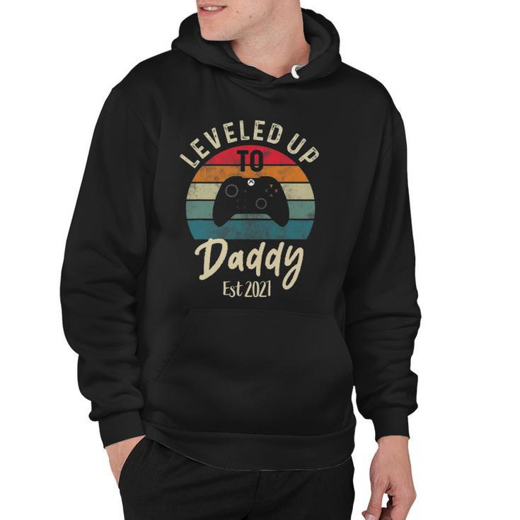 Mens I Leveled Up To Daddy Funny Promoted New Dad Again 2021 Ver2 Hoodie