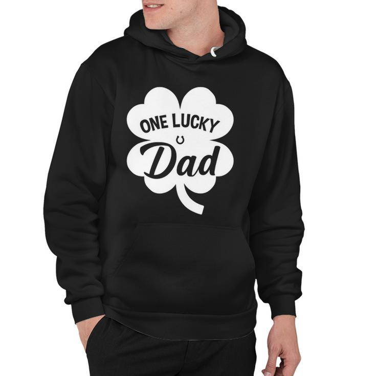 Mens One Lucky Dad Shamrock Four Leaf Clover St Patricks Day Hoodie