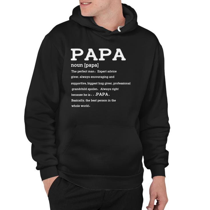 Mens Papa Definition Noun Nutrition Fathers Day Grandpa Hoodie