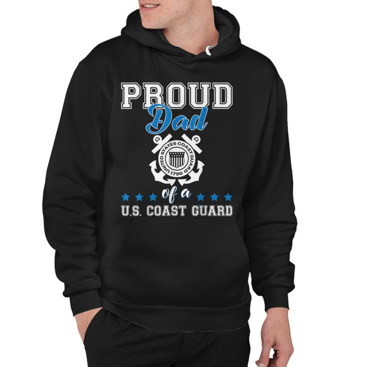 Mens Proud Dad Of A Coast Guard Military Family Us 4Th Of July  Hoodie