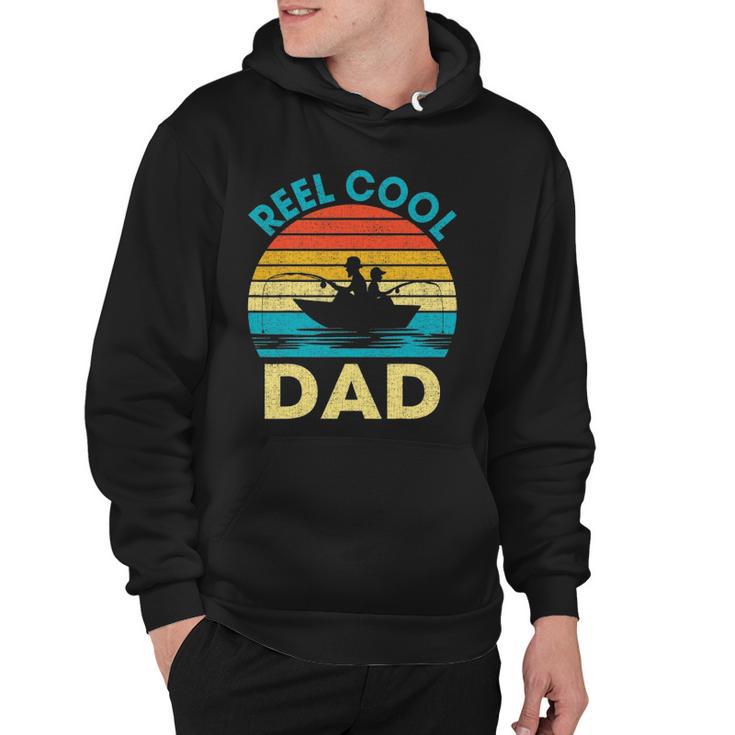 Mens Reel Cool Dad  Fathers Day Gift For Fishing Dad Grandpa Hoodie