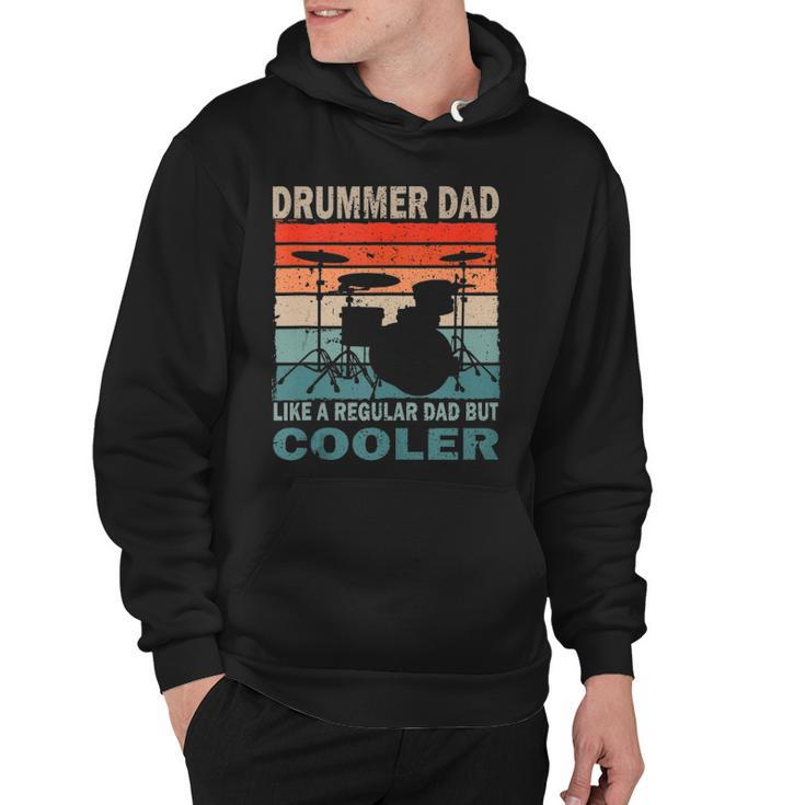 Mens Retro Vintage Drummer Dad Music Lover & Fan Fathers Day  Hoodie