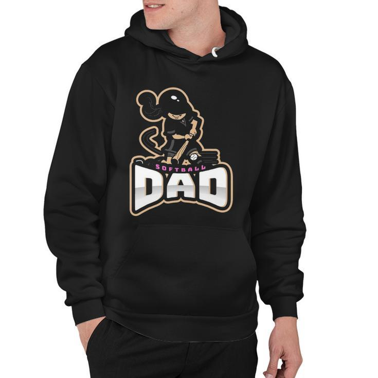 Mens Softball Dad  Fastpitch Fathers Day Hoodie