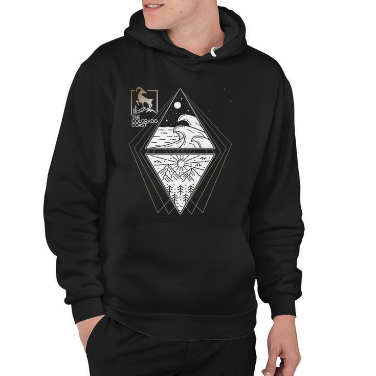 Mountains & Water Of Geometric Unity In The Rocky Mountains Hoodie