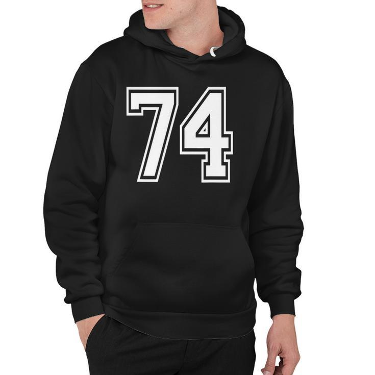 Number 74 Birthday 74Th Sports Player Team Numbered Jersey Hoodie