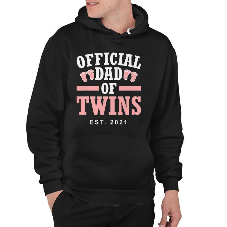 Official Dad Of Twins 2021 Father Girls Funny Twin Dad Hoodie