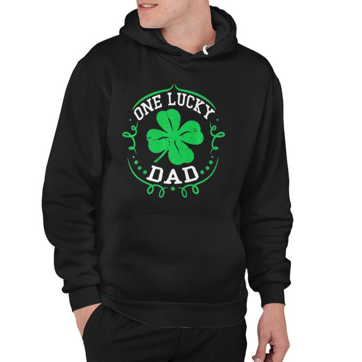 One Lucky Dad  Funny St Patricks Day Gift For Daddy Men  Hoodie