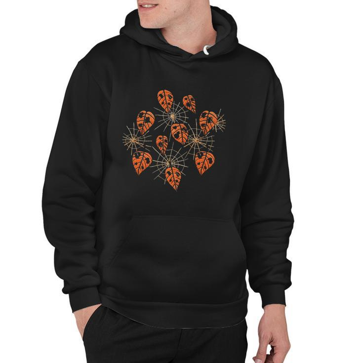 Orange Leaves With Holes And Spiderwebs Classic Hoodie