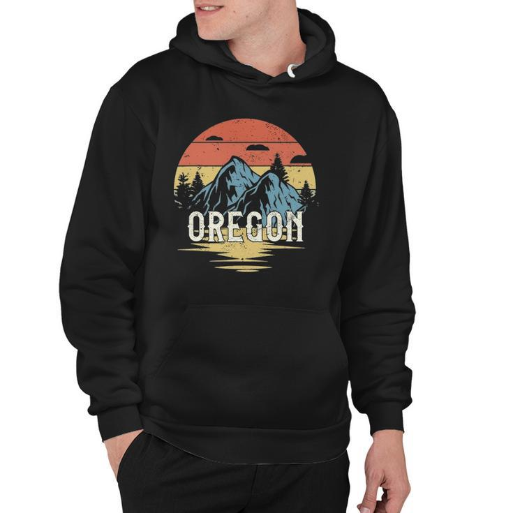 Oregon Mountains Retro Vintage Sunset Hoodie