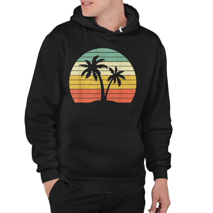 Palm Tree  Vintage Retro Style Tropical Beach  Hoodie
