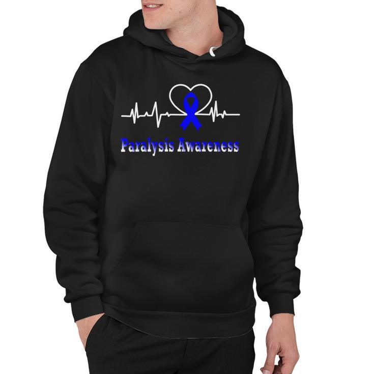 Paralysis Awareness Awareness Heartbeat  Blue Ribbon  Paralysis  Paralysis Awareness Hoodie