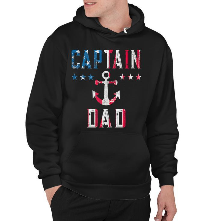 Patriotic Captain Dad American Flag Boat Owner 4Th Of July V2 Hoodie