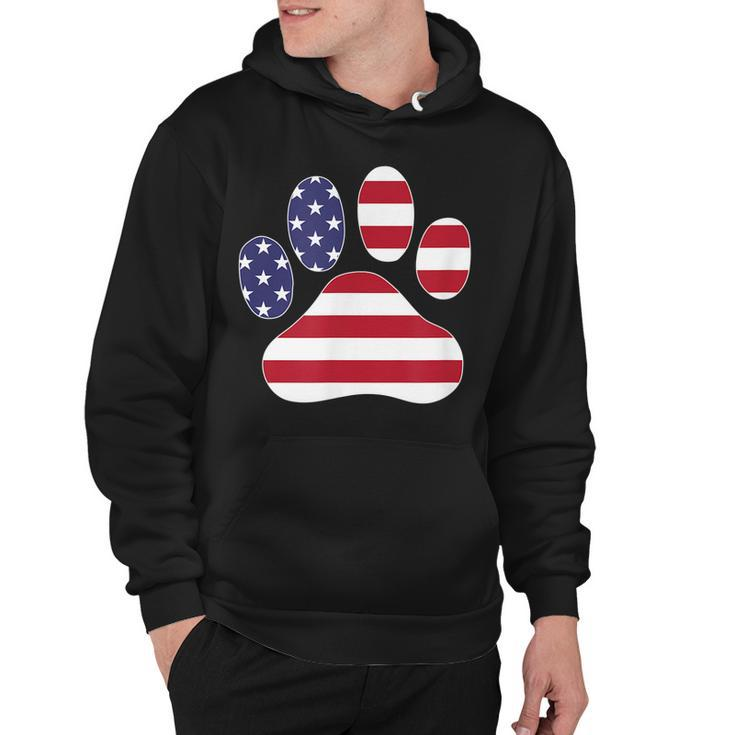 Patriotic Dog Paw Print For 4Th Of July  Hoodie