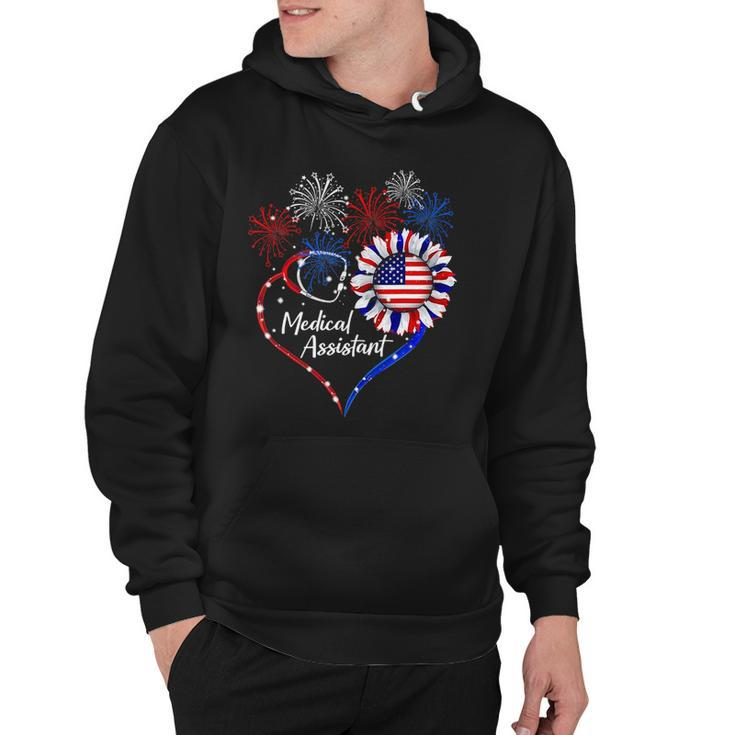 Patriotic Medical Assistant Sunflower 4Th Of July Usa Flag Hoodie